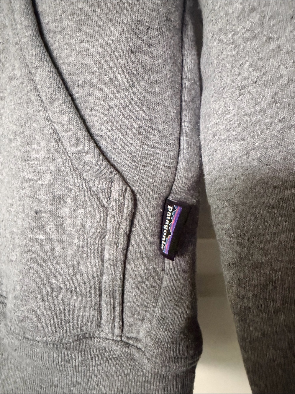 Patagonia Line Logo Ridge Stripe Gray Pullover Hoodie Men’s M Organic Cotton - Picture 3 of 9